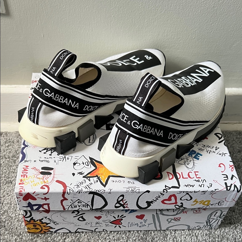 Dolce & Gabbana Monochrome Logo Slip-Ons - Picture 4 of 7
